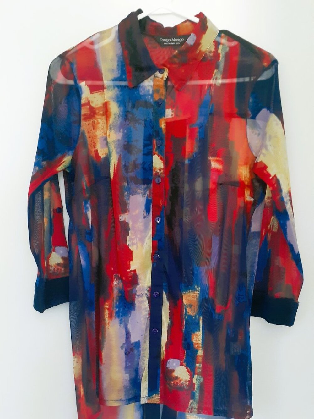 Sheer Abstract Art Tunic
